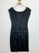 Load image into Gallery viewer, Tonal Animal Print Cap Sleeve Dress with &quot;Tail Feather&quot; Ruffle
