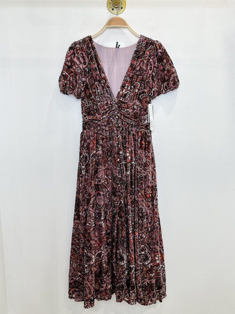 Floral Velvet Puff Sleeve Dress (NWT, orig. $230)