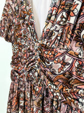 Load image into Gallery viewer, Floral Velvet Puff Sleeve Dress (NWT, orig. $230)
