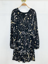Load image into Gallery viewer, Night Sky Print Long Sleeve Dress with Box Pleat Skirt
