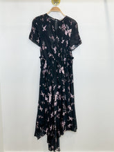 Load image into Gallery viewer, Floral Short Sleeve Midi Dress with Asymmetrical Waist Band
