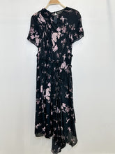 Load image into Gallery viewer, Floral Short Sleeve Midi Dress with Asymmetrical Waist Band
