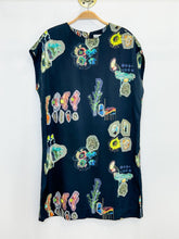 Load image into Gallery viewer, Abstract Floral + Geode Print Cap Sleeve Shift Dress
