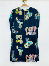 Load image into Gallery viewer, Abstract Floral + Geode Print Cap Sleeve Shift Dress

