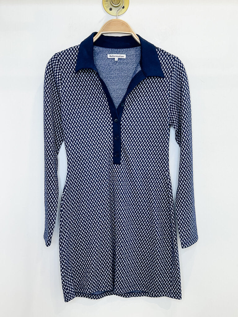 Deadstock Retro Print Long Sleeve Knit Dress