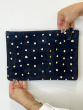 Load image into Gallery viewer, Suede Flat Clutch with Metallic Spots (orig. $275)
