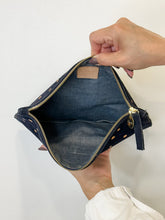 Load image into Gallery viewer, Suede Flat Clutch with Metallic Spots (orig. $275)
