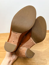 Load image into Gallery viewer, Leather Margaret Stacked Heel Shoe
