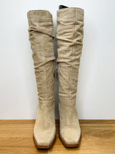 Load image into Gallery viewer, Croc Embossed Suede Tall Slouchy Western Boots
