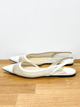 Load image into Gallery viewer, Patent Leather + Mesh Flat Sling Backs
