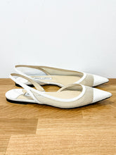 Load image into Gallery viewer, Patent Leather + Mesh Flat Sling Backs
