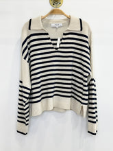 Load image into Gallery viewer, Cashmere-Wool Blend Striped Collared Sweater (NWT, orig. $178)
