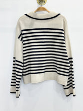 Load image into Gallery viewer, Cashmere-Wool Blend Striped Collared Sweater (NWT, orig. $178)
