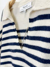 Load image into Gallery viewer, Cashmere-Wool Blend Striped Collared Sweater (NWT, orig. $178)
