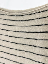 Load image into Gallery viewer, Pleated + Striped Cashmere Boatneck Sweater
