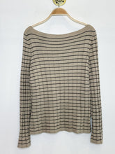 Load image into Gallery viewer, Pleated + Striped Cashmere Boatneck Sweater

