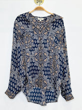 Load image into Gallery viewer, Paisley + Floral Silk Long Sleeve Button Up Shirt
