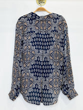 Load image into Gallery viewer, Paisley + Floral Silk Long Sleeve Button Up Shirt
