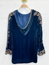 Load image into Gallery viewer, Embroidered Velvet Hooded Blouse (NWT, orig. $410)
