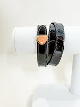 Load image into Gallery viewer, Patent Leather Wrap Bracelet with Gold Hardware (orig. ~$300)
