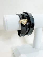 Load image into Gallery viewer, Patent Leather Wrap Bracelet with Gold Hardware (orig. ~$300)
