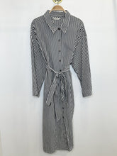 Load image into Gallery viewer, Striped Long Sleeve Button Up Shirt Dress with Tie Belt (orig. ~$345)
