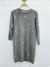 Load image into Gallery viewer, Wool Blend Diamond Print Long Sleeve Sweater Dress
