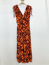 Load image into Gallery viewer, Abstract Print Sleeveless Surplice Midi Dress with Knife Pleat Skirt (orig. ~$400)
