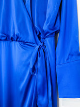 Load image into Gallery viewer, Silky Long Sleeve Wrap Maxi Dress (NWT, orig. ~$388))
