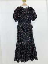 Load image into Gallery viewer, Floral Eyelet Cotton Midi Dress with Ruffles
