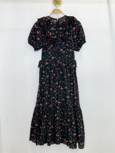 Load image into Gallery viewer, Floral Eyelet Cotton Midi Dress with Ruffles
