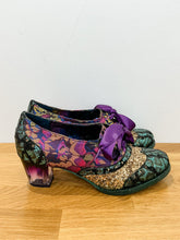 Load image into Gallery viewer, Metallic Fabric + Glitter Brogues with Ombre Lucite Heels (orig. $159)
