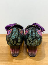 Load image into Gallery viewer, Metallic Fabric + Glitter Brogues with Ombre Lucite Heels (orig. $159)
