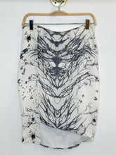 Load image into Gallery viewer, Watercolor Branches + Birds Silk Skirt with Asymmetrical Hem (NWT, orig. $375)
