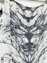 Load image into Gallery viewer, Watercolor Branches + Birds Silk Skirt with Asymmetrical Hem (NWT, orig. $375)
