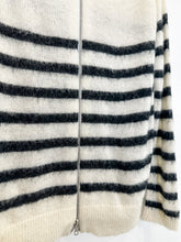 Load image into Gallery viewer, Striped Mohair-Blend Crewneck Back Zip Sweater
