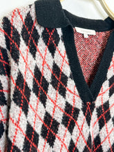 Load image into Gallery viewer, The Aria Cashmere-Blend Argyle V-Neck Sweater (orig. $378)
