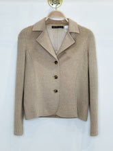 Load image into Gallery viewer, Cashmere Blazer with Ribbed Knit Sleeves
