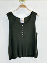 Load image into Gallery viewer, Cotton-Silk-Cashmere Ribbed Knit Tank with Button Details
