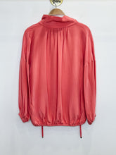 Load image into Gallery viewer, Oversized Silk Long Sleeve Drawstring Turtleneck Blouse (orig. $612)

