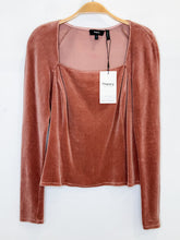 Load image into Gallery viewer, Velvet Long Sleeve Top with Square Neckline (NWT, orig. $175)
