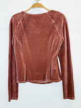 Load image into Gallery viewer, Velvet Long Sleeve Top with Square Neckline (NWT, orig. $175)
