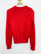 Load image into Gallery viewer, Wool Cable Knit Sweater with Puff Sleeves + Shoulder Buttons
