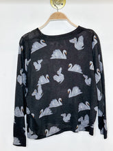 Load image into Gallery viewer, Sparkly Swan Print Lightweight Sweater

