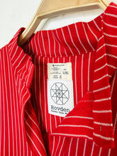 Load image into Gallery viewer, Solberg Striped Cotton Half Button Midi Dress (orig. $195)
