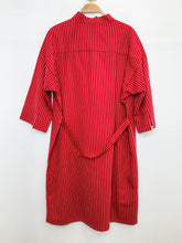Load image into Gallery viewer, Solberg Striped Cotton Half Button Midi Dress (orig. $195)
