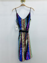 Load image into Gallery viewer, Sequin Striped Spaghetti Strip Dress (NWT, orig. $330)
