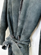 Load image into Gallery viewer, Double Breasted Lambskin Sherpa Coat with Tie Belt
