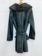 Load image into Gallery viewer, Double Breasted Lambskin Sherpa Coat with Tie Belt
