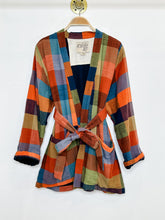 Load image into Gallery viewer, Plaid Cotton Open Jacket with Tie Belt
